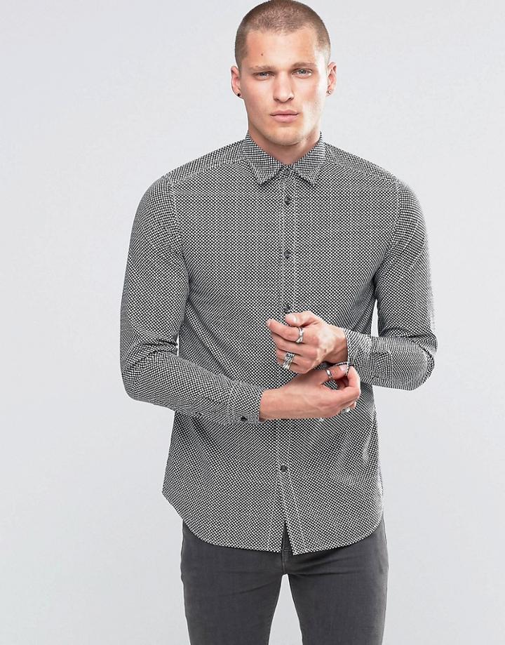 Diesel S-moon Diamond Print Shirt - Black