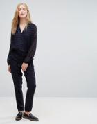 Gestuz Odalla Check Jumpsuit - Navy