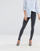 Dr Denim Lexy Mid Rise Jean With Contrast Wash - Gray
