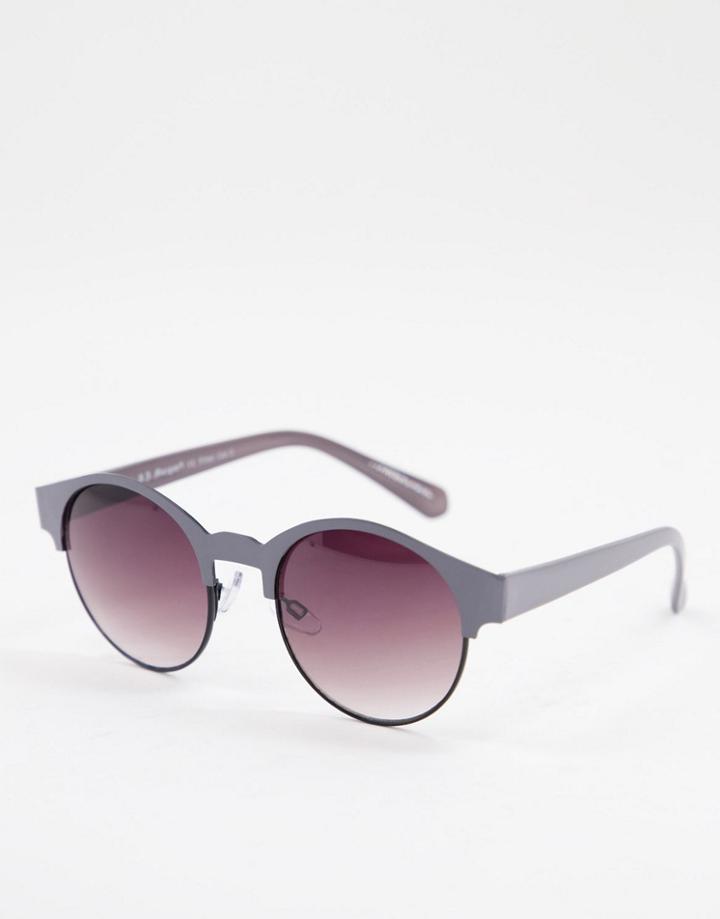 Aj Morgan Round Lens Sunglasses In Gray-grey