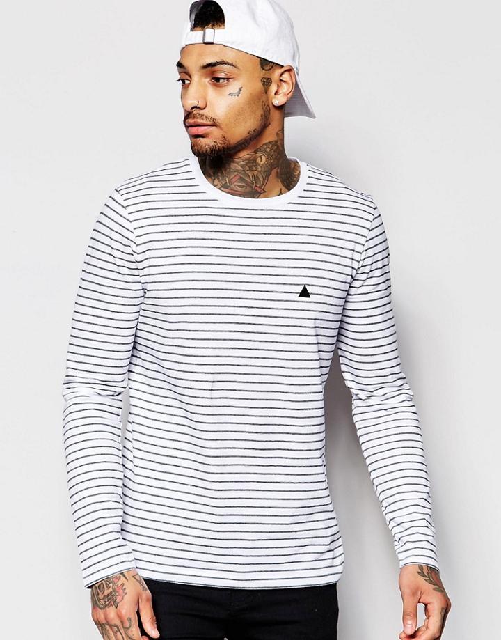 Asos Stripe Long Sleeve T-shirt With Logo