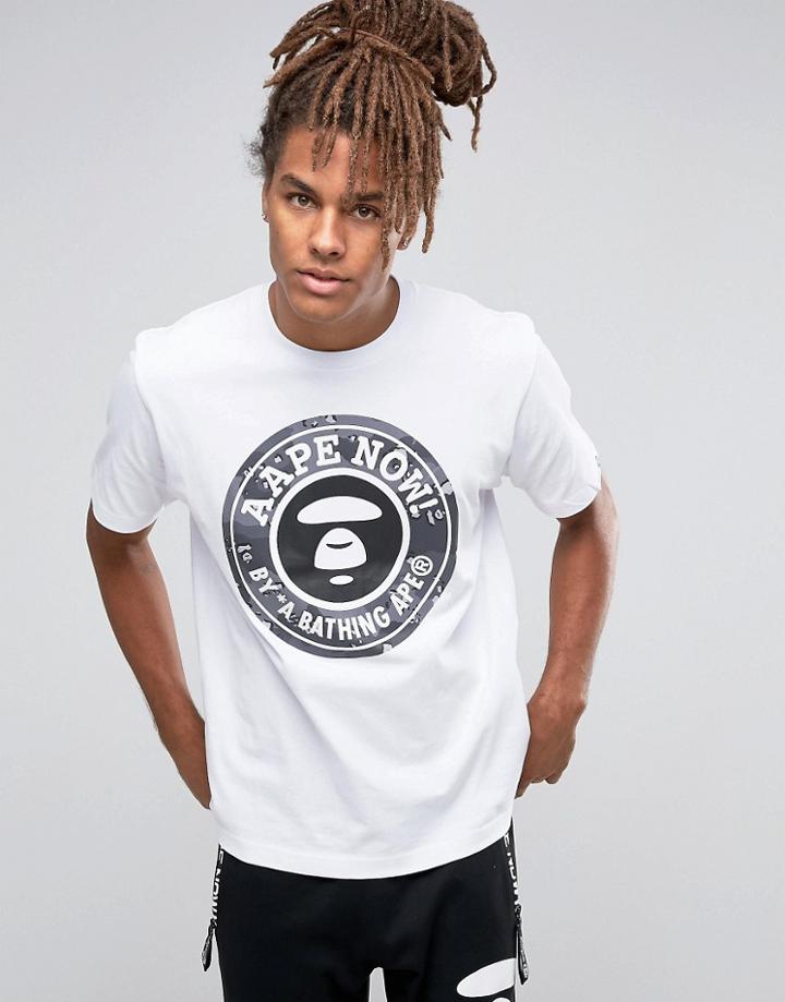 Aape By Bathing Ape T-shirt With Large Logo - White