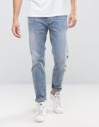 Burton Menswear Skinny Bleach Jeans - Blue