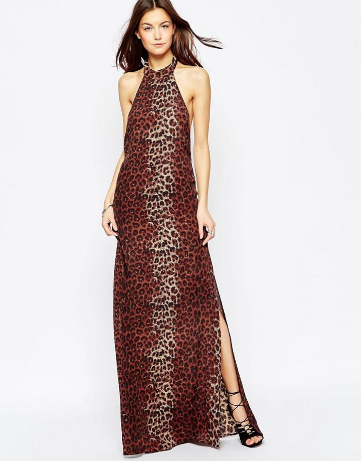 Flynn Skye Tyra Maxi Dress In Leopard - Leopard