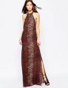 Flynn Skye Tyra Maxi Dress In Leopard - Leopard
