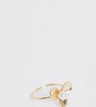 Asos Design Curve Ring In Pearl Flower Design In Gold Tone
