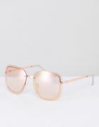 Skinnydip Square Sunglasses With Blush Lens - Pink