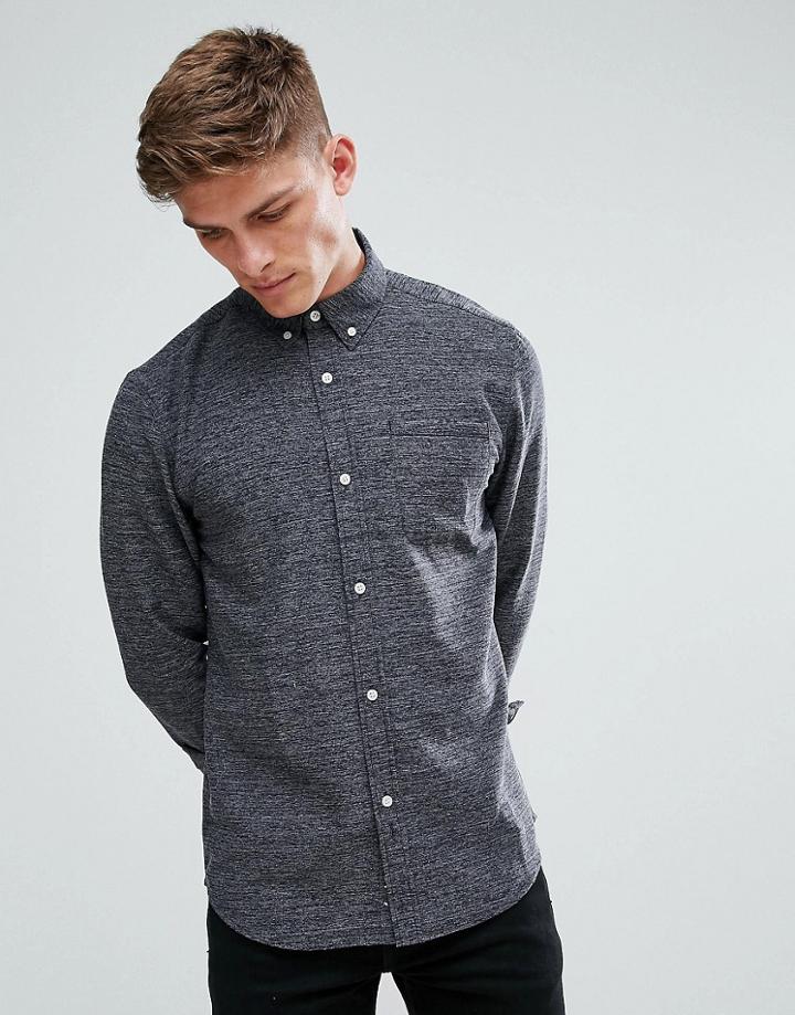 Belfield Shirt With Button Down Collar - Navy