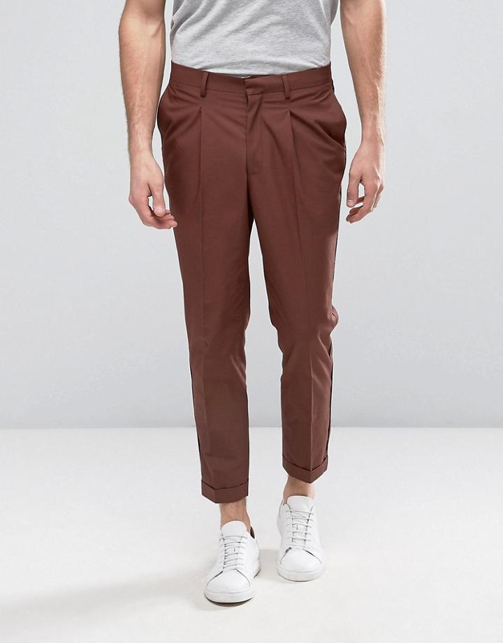 Asos Tapered Pant In Rust - Tan