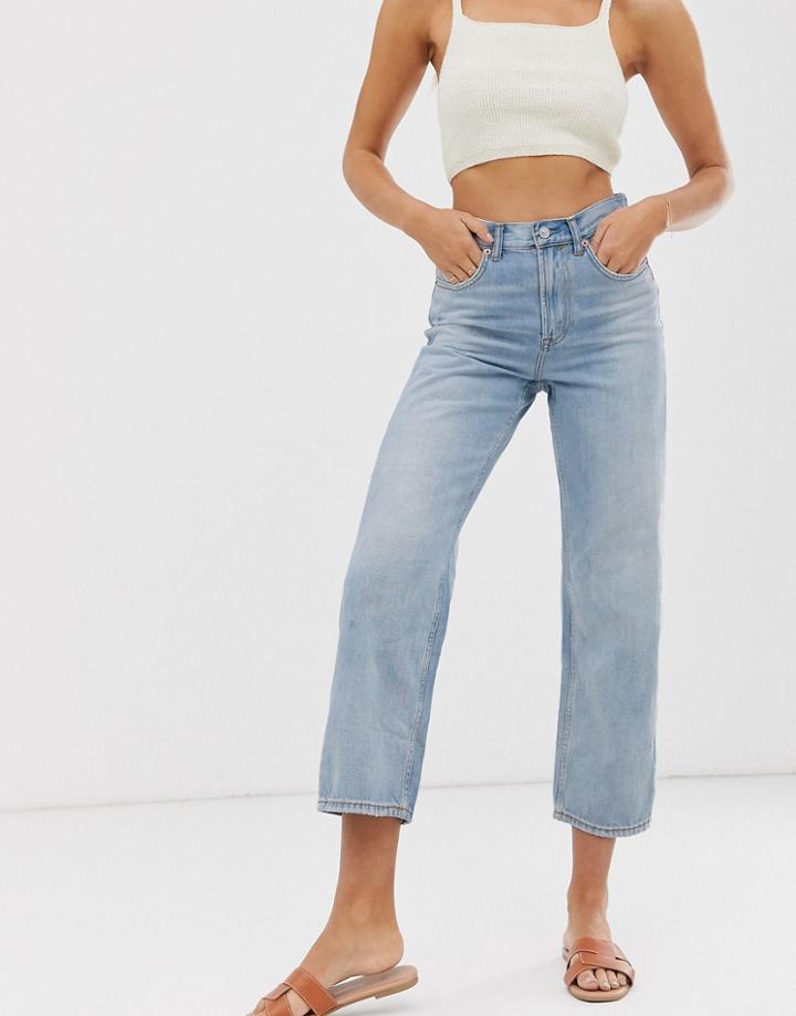 Allsaints Gem High Waist Staight Leg Boyfriend Jeans - Blue