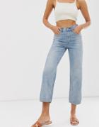 Allsaints Gem High Waist Staight Leg Boyfriend Jeans - Blue