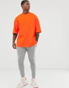 Asos Design Oversized T-shirt With Side Split In Orange - Orange