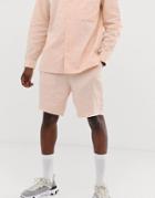 Asos White Two-piece Boxy Shorts In 100% Hemp - Pink