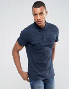 Abercrombie & Fitch Military Muscle Slim Fit Polo Jersey In Navy - Navy