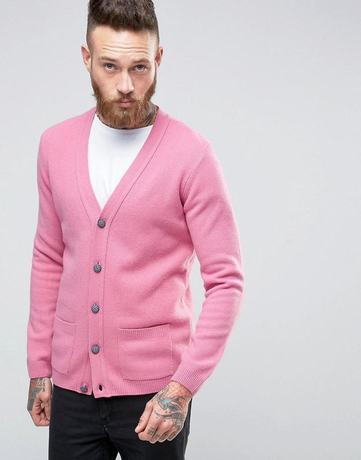 Asos Lambswool Rich Cardigan - Pink
