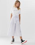Asos Design Stripe Culotte With Origami Fold Waist-multi