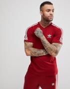Adidas Originals Adicolor California T-shirt In Burgundy Cz4544 - Red