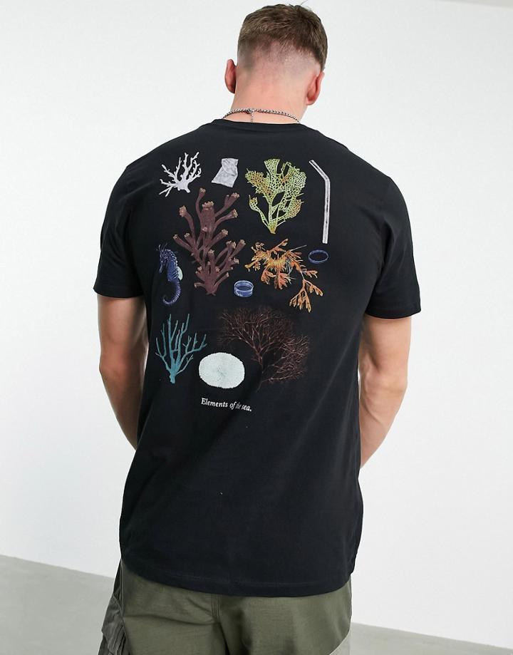 Vans Reality Coral T-shirt In Black