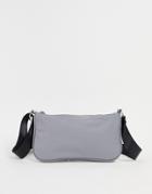 Asos Design 90s Cross-body Bag In Gray Nylon