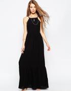 Asos Tiered Maxi Dress - Black
