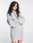 Lacoste Croc Hoodie Dress In Gray
