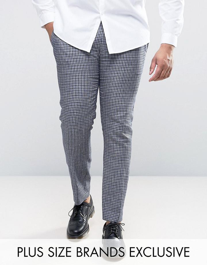 Heart & Dagger Plus Skinny Gingham Check Pant - Blue