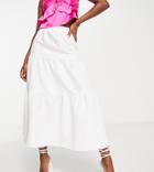 Collective The Label Drop Hem Midi Skirt In White - Part Of A Set