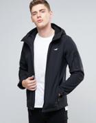 Hollister Hooded Softshell Jacket Seagull Logo In Anthracite - Black