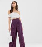 Glamorous Tall Wide Leg Pants In Satin Stripe