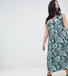 Nvme Paisley Print Maxi Dress - Blue