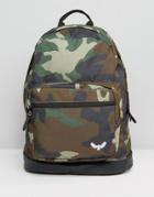 Bravesoul Camo Backpack With Front Pocket - Black