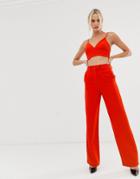 Asos Edition High Waist Mansy Suit Pants - Red