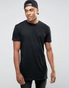 New Look Longline T-shirt In Black - Black