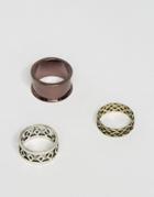 Asos Ring Pack In Burnished Finish - Multi
