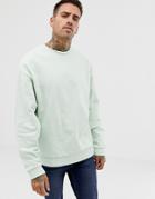 Asos Design Oversized Sweatshirt In Pale Green