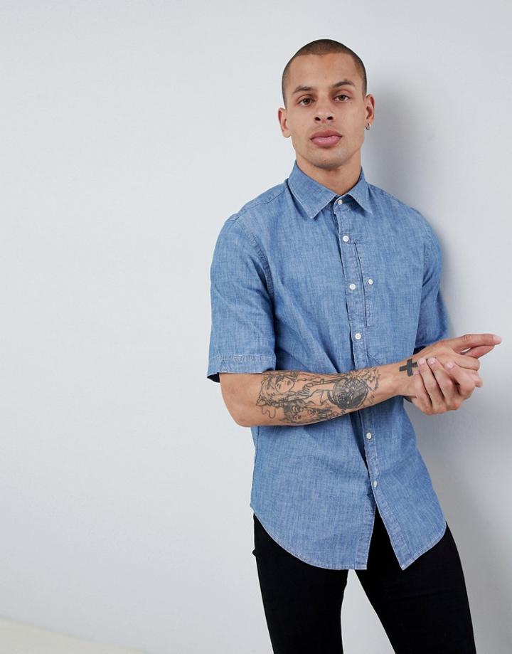 G-star Bristum Short Sleeve Denim Shirt - Blue