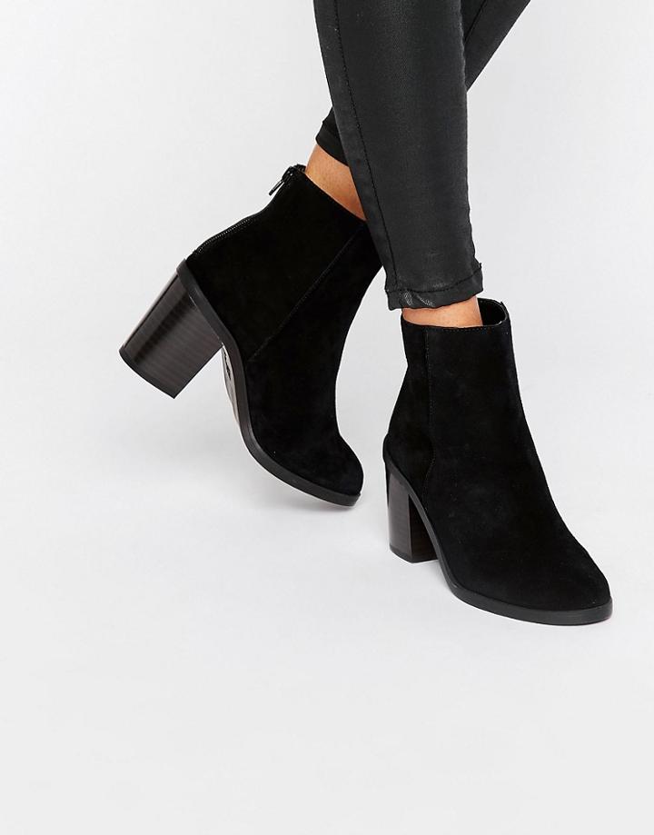 New Look Suede Block Heel Boots - Black