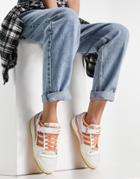 Adidas Originals Forum 84 Low Sneakers In White With Burnt Orange Details
