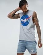 Asos Nasa Sleeveless T-shirt With Dropped Armhole - Gray