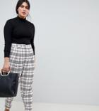 Asos Design Curve Tailored Large Check Tapered Pants - Multi
