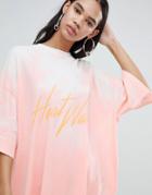 Weekday Oversized Heat Color Change Huge T-shirt In Coral - Pink