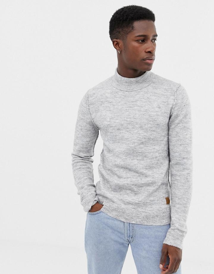 Jack & Jones Originals High Neck Knitted Sweater-gray