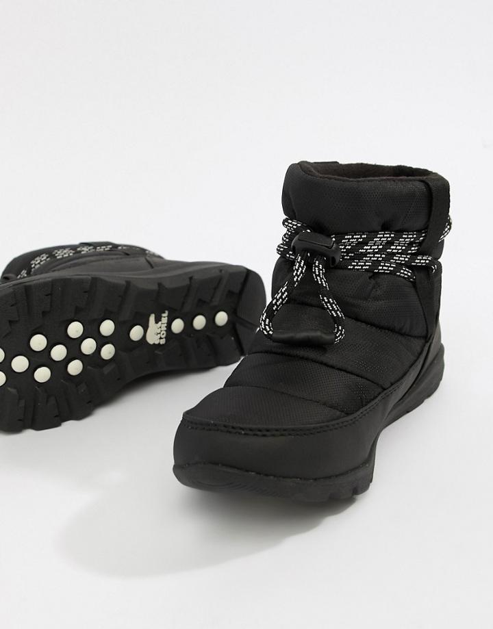 Sorel Whitney Short Waterproof Nylon Boots With Microfleece Lining - Black