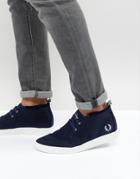 Fred Perry Shields Mid Waxed Cotton Sneakers - Black