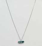 Reclaimed Vintage Inspired Moss Agate Necklace Exclusive To Asos - Silver