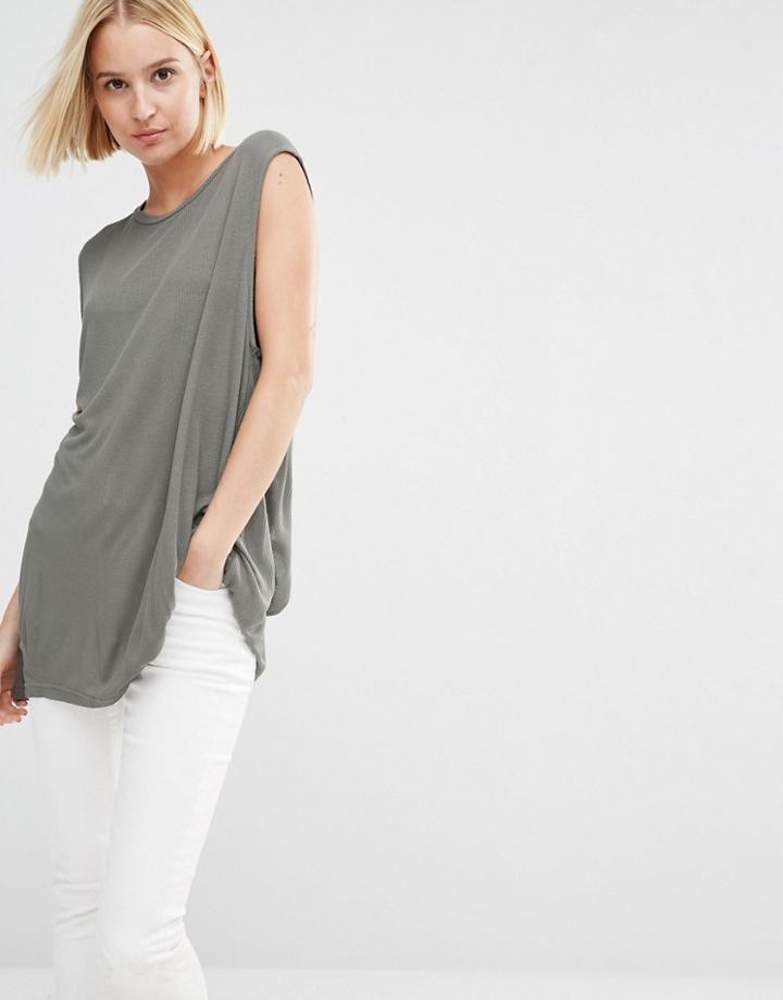 Cheap Monday Open Back Sleeveless Top - Green