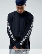 Reclaimed Vintage Oversized Long Sleeve T-shirt With Sleeve Prints - B