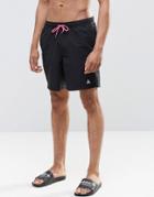 Asos Mid Length Swim Shorts In Black With Triangle Logo - Black