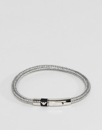 Emporio Armani Signature Bracelet In Silver - Silver