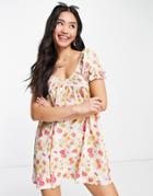 Miss Selfridge Bust Detail Smock Dress In Vintage Floral-multi